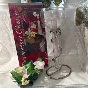 NWT Vintatg 2001 Davco Silver New York Floating Candlestick Spiral Centerpiece